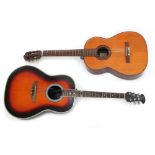 Applause by Ovation Summit Series AE21 electro acoustic guitar, made in Korea; together with a