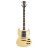 2004 Epiphone Les Paul Custom SG electric guitar, ser. no. U04xxxx47; Finish: ivory; Fretboard: