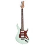 Cort G Series G110 electric guitar, light blue finish, gig bag; together with a Harley Benton lap