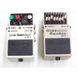 Boss GEB-7 Bass Equalizer guitar pedal; together with a Boss LS-2 Line Selector guitar pedal (2)