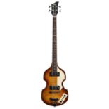 Alden violin bass guitar; Finish: sunburst; Fretboard: rosewood; Frets: good; Electrics: working;