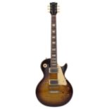 Orville Les Paul Standard electric guitar, made in Japan, Finish: photo flame top, heavily cracked