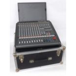 Dynacord Powermate 1000 powered mixer, within a fitted flight case