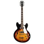 JHS Vintage VSA590 semi hollow body electric guitar; Finish: sunburst, scuff marks around the neck