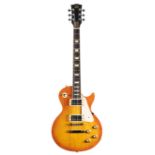 Hondo Deluxe Series 748 electric guitar, made in Korea, ser. no. 4xxxxx1; Finish: amber burst,