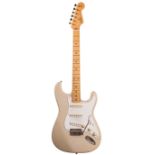 Chandler custom Strat style electric guitar; Finish: see through blonde, various blemishes;