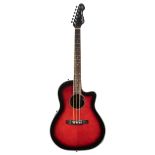 JHS Vintage Synergy Series VR6RRB electro-acoustic bowl back guitar, red burst finish (new/clearance