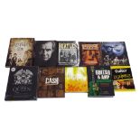 Ten various music books relating to artists including Fleetwood Mac, Queen, Johnny Cash, The Beatles
