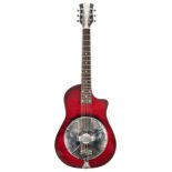 1993 National Reso-Phonic Radio-Tone resonator guitar; Finish: red burst, minor imperfections;