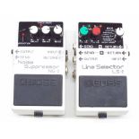 Boss NS-2 Noise Suppressor guitar pedal; together with a Boss LS-2 Line Selector guitar pedal (2)