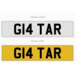 Guitar themed number plate 'G14 TAR', currently on a retention certificate in the vendor's name,