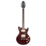 1980s Westbury Standard electric guitar, made in Japan; Finish: wine red, various scratches and