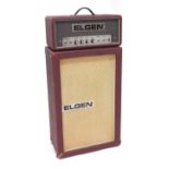 Elgen Valve Guitar amplifier head, with matching twin speaker cabinet