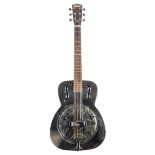 JHS Vintage single cone resonator guitar; Finish: minor tarnishing; Fretboard: rosewood; Frets: