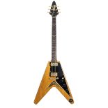 1983 Gibson Flying V Korina reissue electric guitar, made in USA, ser. no. CRxxx; Finish: natural
