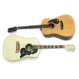 Epiphone PR300 acoustic guitar; together with a Lorenzo 196/P acoustic guitar (2)