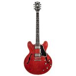 1963 Gibson ES-335 semi hollow body electric guitar, made in USA, ser. no. 1xxxx0; Finish: cherry,