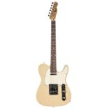Tele style electric guitar, stamped 'ICAUG00' to the neck and pocket; Finish: blond, various