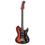 1962 Burns Split-Sonic electric guitar, made in England, ser. no. 214; Finish: red burst, lacquer