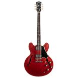 1963 Gibson ES-335TD electric guitar, made in USA, ser. no. 1xxxxx7; Finish: cherry, various minor