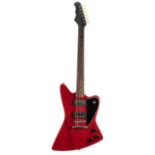 Fret-King Green Label Esprit V electric guitar, ser. no. 0xxx8; Finish: red, minor ding to the