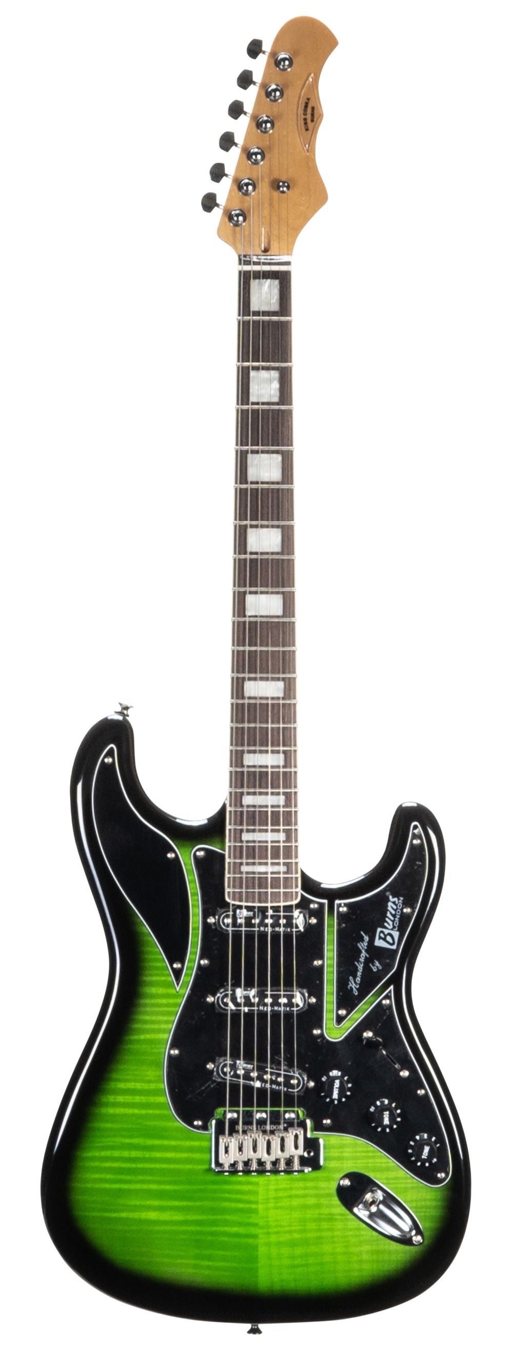 Burns Club Series King Cobra electric guitar, ser. no. 18xxxx6; Finish: green burst; Fretboard: