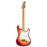 1990s Maison Strat type electric guitar, made in Korea, ser. no. 9xxxxx1; Finish: cherry sunburst,