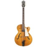 Hofner President archtop guitar, made in Germany, circa 1958, ser. no. 2xx6; Finish: blond, hairline