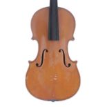 French three-quarter size violin labelled Johannes Antonius Marchi..., 13 3/8", 34cm