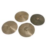 Two pairs of vintage Zildjian Hi-Hat cymbals (2)