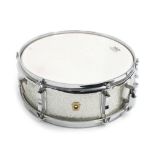 1966 Ludwig Pioneer 14" snare drum; Finish: silver sparkle; Serial no.: 328751