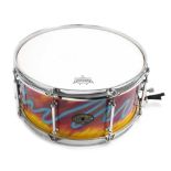 Joe Montineri 14" x 6.5" snare drum. Finish: tutti frutti