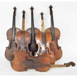 Six old violins in need of restoration (6)