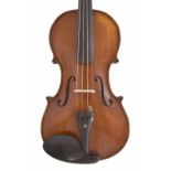 German violin labelled Max Schaller, Instrumentenmacher, Kaiserslautern 1978, 14", 35.60cm