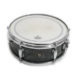 Mid to late 60s Slingerland Deluxe Student 14" snare drum; Finish: black diamond pearl; Serial