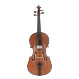 Three-quarter size violin, 13 3/16", 33.50cm (professional sound post repair in the back)