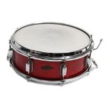 Trixon 14" snare drum; Finish: red sparkle