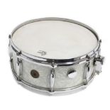 1960s Gretsch 4157 14" snare drum; Finish: white pearl