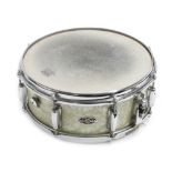 1970s Slingerland Hollywood Ace 14" snare drum; Finish: white pearl; Serial no.: 50451