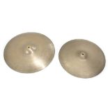 Vintage Zildjian 22" ride cymbal; together with another vintage Zildjian 20" ride cymbal (2)