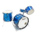 Hayman piece drum kit, electric blue finish, comprising 22" kick drum, 13" rack tom, 16" floor tom