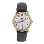 Longines gold plated and stainless steel gentleman's wristwatch, ref. L4.697.2, circular white