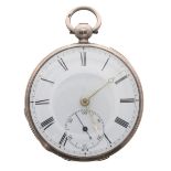 George IV silver fusee lever pocket watch, Chester 1827, the movement signed Rowell, Oxford, no.
