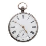 Victorian silver fusee lever pocket watch, London 1860, the movement signed T.J. Mercer, no. 9067,