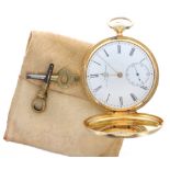 Dent 18ct fusee lever hunter pocket watch, London 1841, three quarter plate movement, signed Dent,