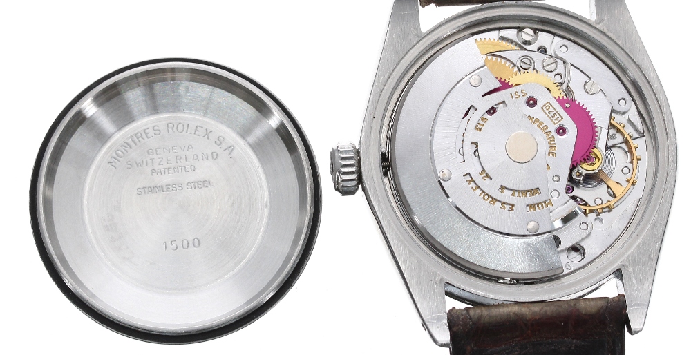 Rolex Oyster Perpetual Date stainless steel gentleman's wristwatch, ref. 1500, circa 1975, serial - Image 3 of 3