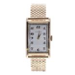 International Watch Co (IWC) for Tiffany & Co 18ct rectangular gentleman's bracelet watch, circa