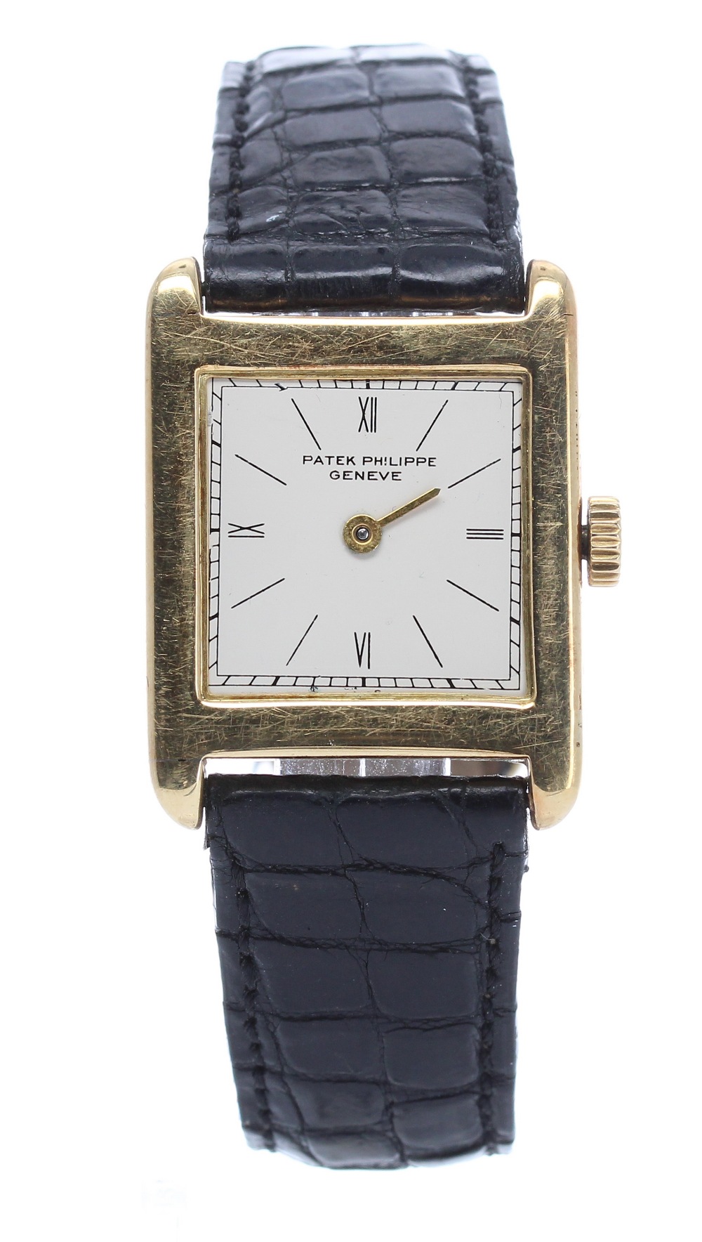Patek Philippe, Geneve 18ct Gondolo gentleman's wristwatch of tank form, case no. 616498, movement