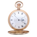 Waltham Marquis gold plated lever hunter pocket watch, circa 1912, signed 15 jewel movement with