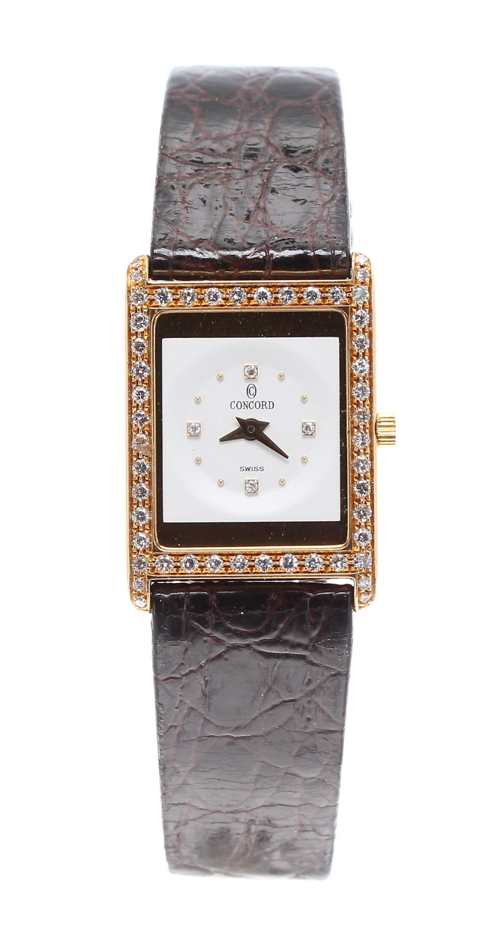 Concord Delirium 18ct and diamond ultra slim rectangular lady's wristwatch, ref. 51.90.669, square